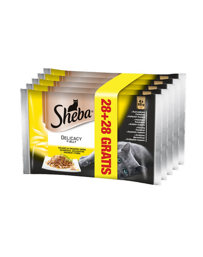 SHEBA Delicacy cu Carne de Pasăre în Aspic 85 g (28 + 28)