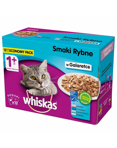 WHISKAS Specialități cu pește în aspic 4*12x100g