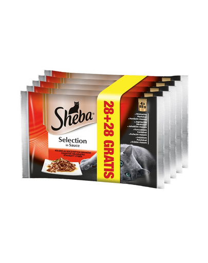 SHEBA Selection Varietate de Carne în Sos 85 g (28 + 28)