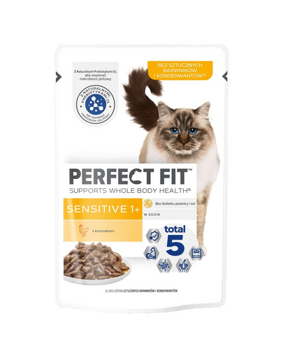 PERFECT FIT Sensitive 1+ plic pui in sos pisica adulta 85 g