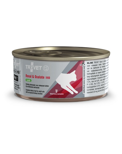 TROVET Renal&Oxalate Lamb RID pentru pisici cu insuficienta renala 100 g cu miel