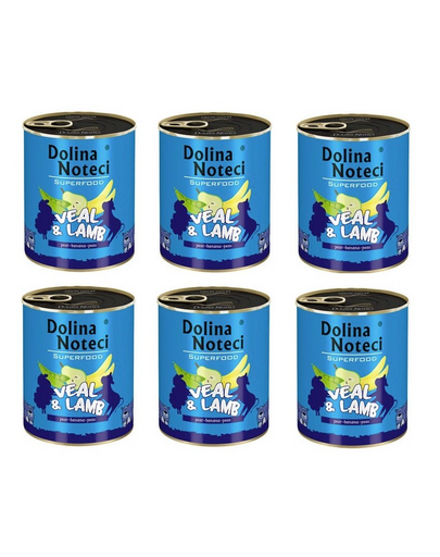DOLINA NOTECI Premium SuperFood hrana umeda caini adulti, vitel si miel 800 g x 6 buc.
