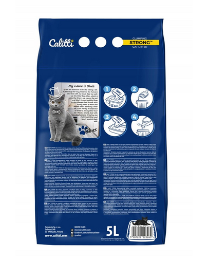 CALITTI Strong Unscented Așternut din bentonită inodor, pentru pisici 5 L