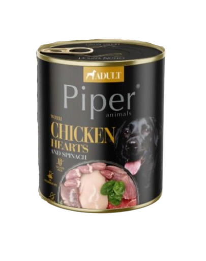 PIPER Hrana umeda pentru caini cu inimi de pui si spanac 800 g