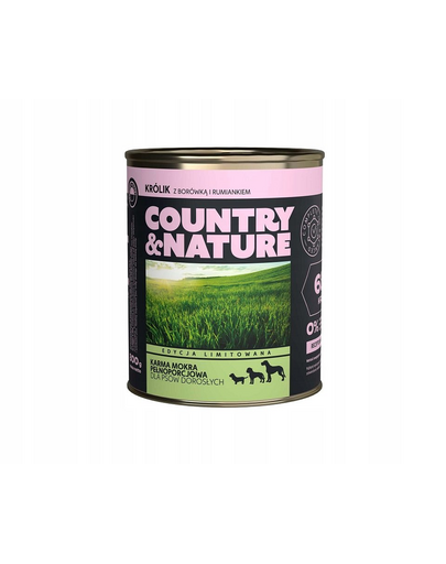 COUNTRY&NATURE Hrana caini, fara cereale, iepure 800 g