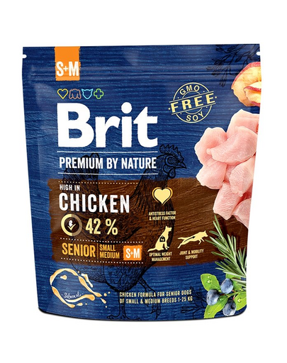 BRIT Premium By Nature Senior Small Medium S+M Hrana uscata pentru caini senior de talie mica sau medie 1 kg
