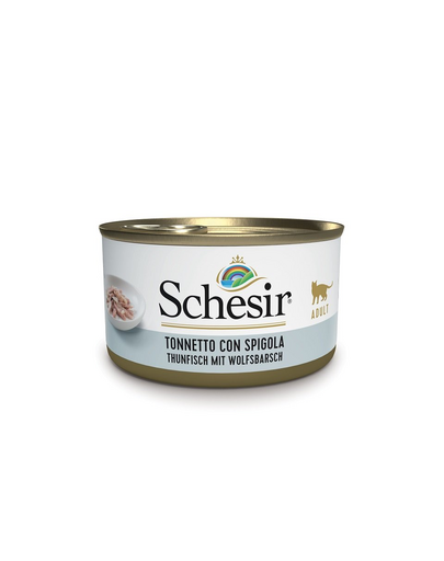 SCHESIR Hrană umedă pentru pisici, cu ton și biban de mare european 85 g