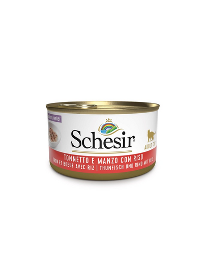 SCHESIR Hrană umedă pentru pisici, cu ton, vită și orez 85 g