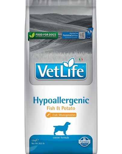 FARMINA Vet Life Hypoallergenic peste & cartof 12 kg Hrana uscata caini cu alergii alimentare