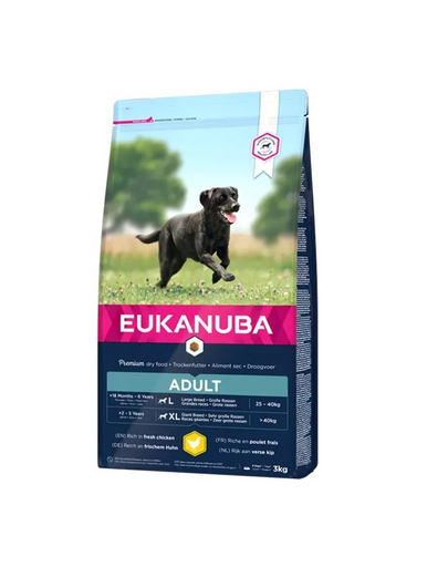 EUKANUBA Adult Large Breeds Chicken Hrana uscata pentru caini adulti de talie mare, cu pui 18 kg