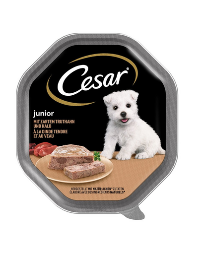 CESAR Junior pate pentru pui de catel 150 g curcan si vitel