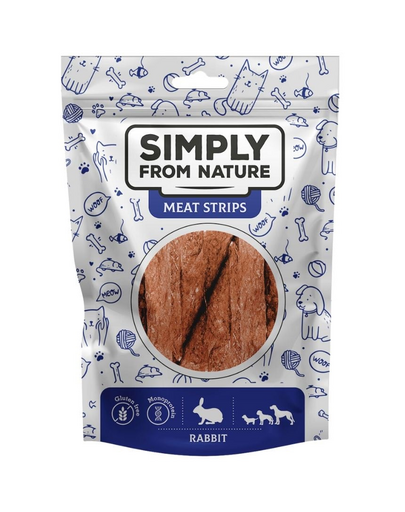 SIMPLY FROM NATURE Meat Strips Benzi de carne de iepure pentru caini  80 g