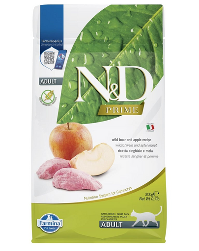 FARMINA N&D Boar & Apple Adult Cat 300g hrana uscata pisci adulte, mar si mistret