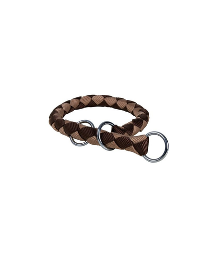 TRIXIE Zgardă strangulantă bandă "Cavo" 52 – 60 cm / 18 mm maro / bej