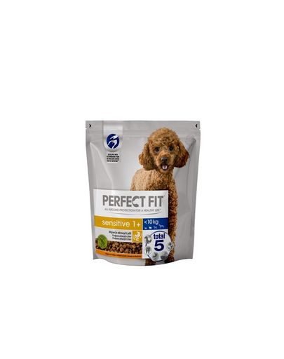 PERFECT FIT Sensitive 1+ hrana uscata pentru caini adulti de talie mica, cu curcan 5x825 g