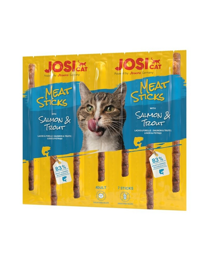 JOSERA JosiCat Meat Sticks cu somon si pastrav pentru pisici 35g