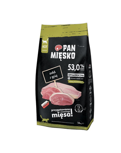 PAN MIĘSKO hrana completa pisici S 1,6 kg, curcan si gasca