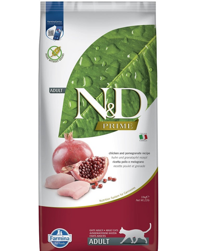 FARMINA N&D Prime Chicken & Pomegranate Adult Cat 10 kg hrana uscata pisici, cu pui si rodie