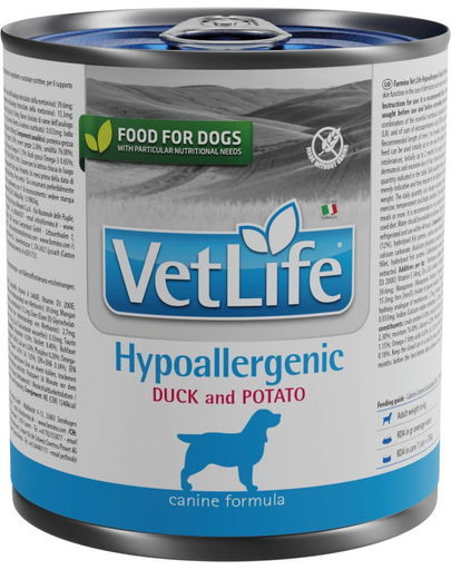 FARMINA VetLife Hypoallergenic Duck & Potato Hrana umeda caini, cu rata si cartofi 300 g