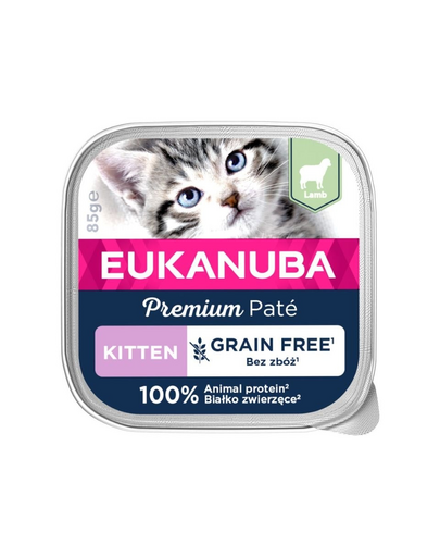 EUKANUBA Grain Free Kitten pate de miel pentru pisoi 85 g