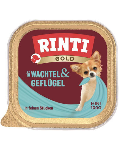 RINTI Gold Quail&Poultry Mini prepelita si pasare de curte 100 g hrana pentru caini