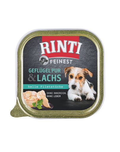 RINTI Feinest Poultry Pure&Salmon tavita pui si somon pentru caini 150 g