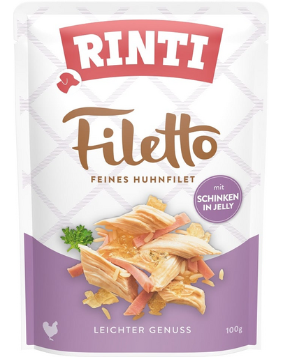 RINTI Filetto in Jelly Chicken&Ham plic hrana in aspic pentru caini 100 g pui si sunca