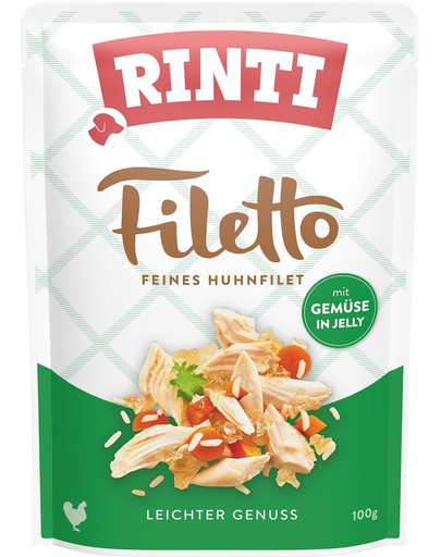 RINTI Filetto in Jelly Chicken&Vegetables in aspic plic pui si legume pentru caini 100 g