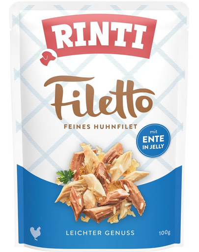 RINTI Filetto in Jelly Chicken&Duck plic hrana in aspic pentru caini 100 g pui si rata