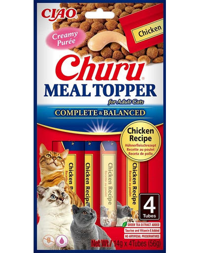 INABA Meal Topper Chicken 4x14 g recompensa crema pentru pisici, cu pui