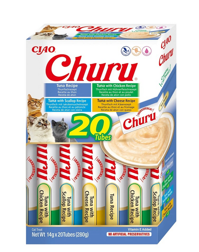 INABA Churu Variety Tuna recompense cu ton pentru pisici multibox 20x14 g (280 g)