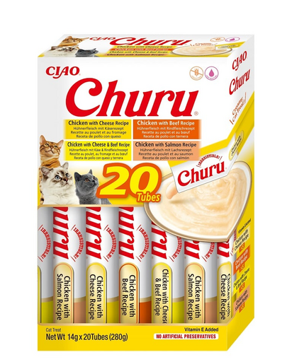 INABA Churu Variety Chicken&Beef pui si vita pentru pisici multibox 20x14 g (280 g)