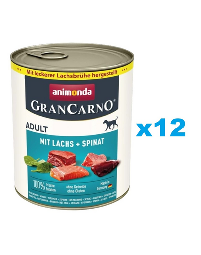 ANIMONDA GranCarno Adult 12x800g somon si spanac, pentru caine