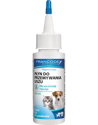 FRANCODEX Lichid pentru curățarea urechilor pentru pisoi și cățeluși 60 ml