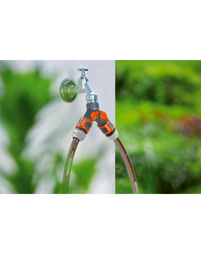 Supapa dubla GARDENA OGS cu filet de 1" si adaptor de 3/4"