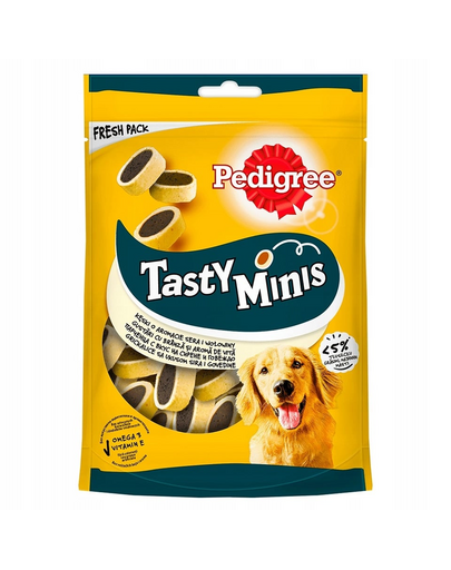 PEDIGREE Tasty Bites Cheesy Recompense caini cu aroma branza si vita 6 x 140 gr
