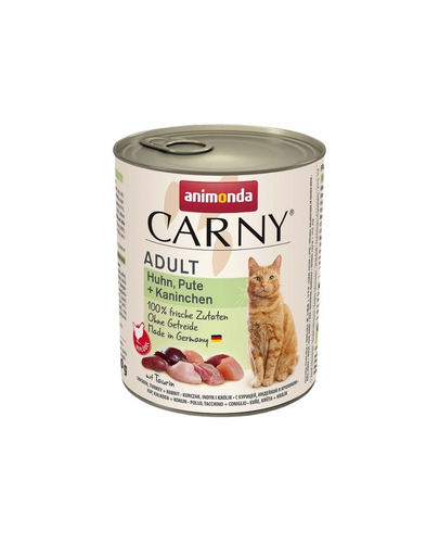 ANIMONDA Carny Adult Chicken&Turkey&Rabbit 800 g Conserva hrana pisici, cu pui, curcan si iepure