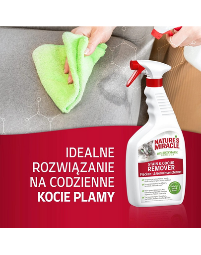NATURE'S MIRACLE Stain&Odour Remover Cat melon Spray impotriva petelor si mirosurilor pisici, parfum de pepene 946 ml