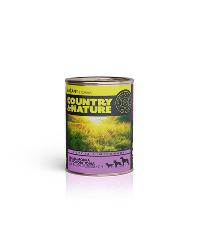 COUNTRY&NATURE Hrana umeda caine, fara cereale, cu fazan si dovleac 400 g