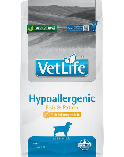FARMINA Vet life hipo fish & potato dog 2 kg Hrana pentru caini cu alergii alimentare