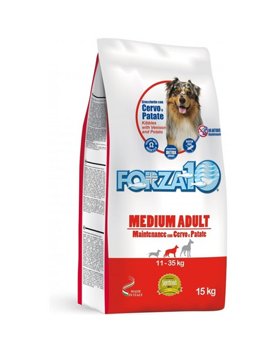 FORZA10 Medium Maintenance hrana uscata caini adulti de rase medii, cu cerb si cartofi 15 kg