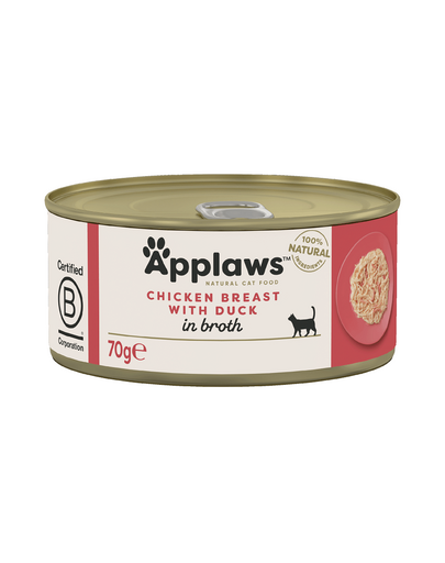 APPLAWS Mancare pisici, cu piept de pui si rata 70 g