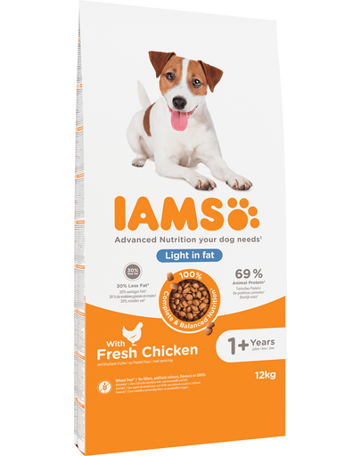 IAMS ProActive Health Adult Light in Fat for Sterilsed/Overweight - Hrană uscată pentru câini sterilizați/supraponderali 12 kg