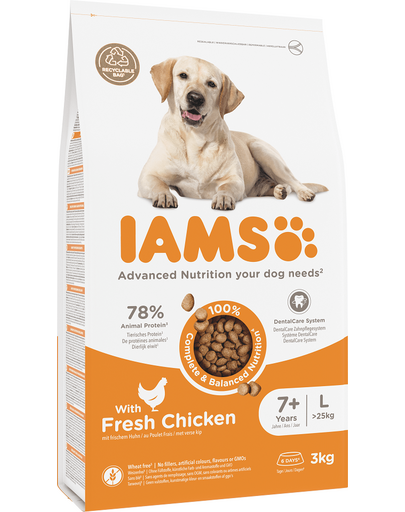 IAMS For Vitality Senior hrana uscata pentru caini seniori de talie mare, cu pui, 3 kg
