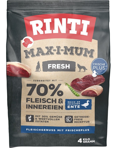 RINTI MAX-I-MUM Duck hrana uscata pentru caini adulti, cu rata 4 kg