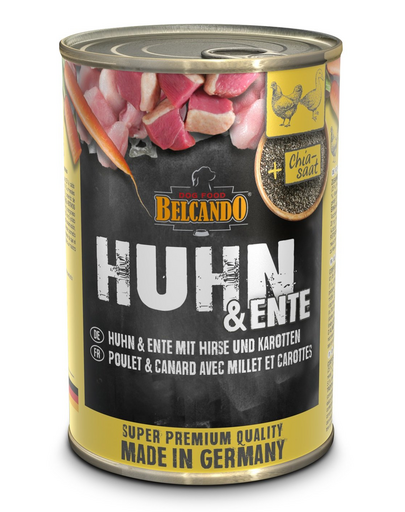 BELCANDO Super Premium hrana umeda caini, pui si rata cu mei 400 g