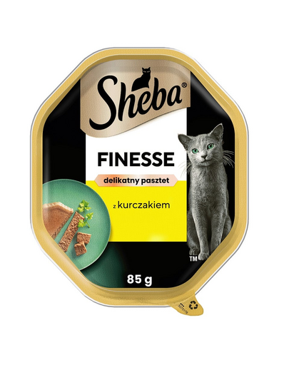 SHEBA Finesse pate cu pui pentru pisica, tava 85 g