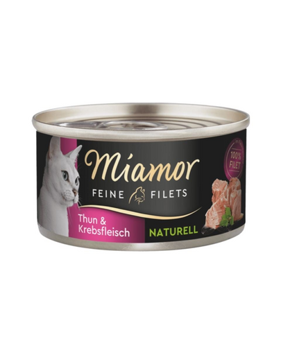 MIAMOR Feine Filets Naturell Tuna&Crab 80g ton si crab in sos propriu, hrana pisica