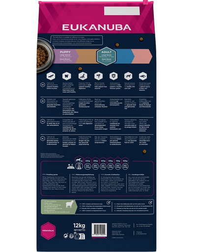 EUKANUBA Grain Free L Adult 12 kg Sac hrana pentru caine de talie mare, cu miel