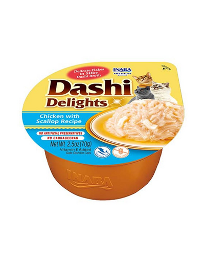 INABA Cat Dashi Delights hrana umeda pisica 70 g pui si scoici